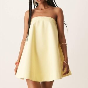 ASOS Elegant Yellow Strapless Dress